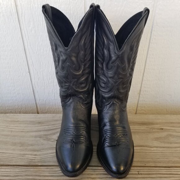 Abilene Top Grain Mens Black Leather Cowboy Western Boots 10 EE 6559 USA - Picture 11 of 13